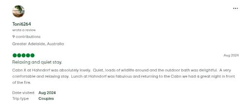 Guest review praising CABN Hahndorf